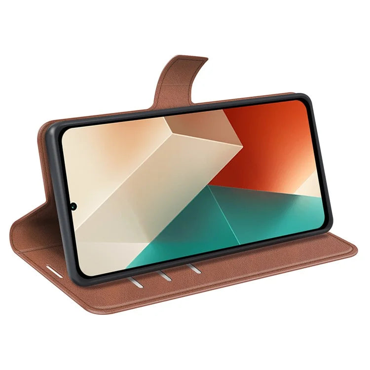 Phone Cover for Xiaomi Redmi Note 13 5G (China) Case Stand PU Leather Calf Texture Phone Shell Wallet