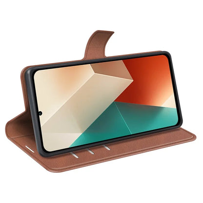 Phone Cover for Xiaomi Redmi Note 13 5G (China) Case Stand PU Leather Calf Texture Phone Shell Wallet