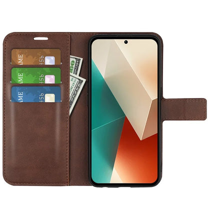 Phone Cover for Xiaomi Redmi Note 13 5G (China) Case Stand PU Leather Calf Texture Phone Shell Wallet