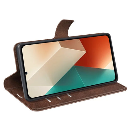 Phone Cover for Xiaomi Redmi Note 13 5G (China) Case Stand PU Leather Calf Texture Phone Shell Wallet