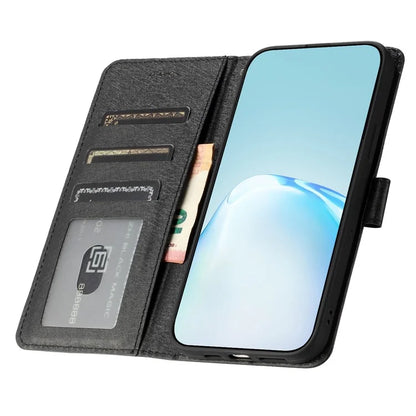 For Samsung Galaxy S24 Case PU Leather Silk Texture Flip Phone Cover with Strap