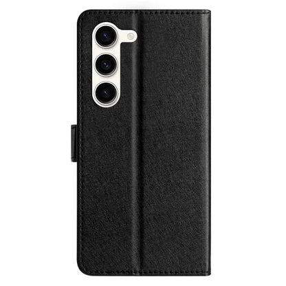 For Samsung Galaxy S24 Case PU Leather Silk Texture Flip Phone Cover with Strap