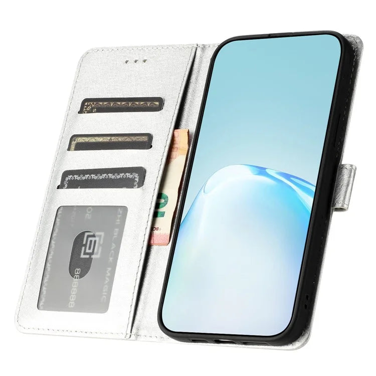 For Samsung Galaxy S24 Case PU Leather Silk Texture Flip Phone Cover with Strap