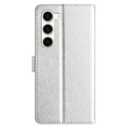 For Samsung Galaxy S24 Case PU Leather Silk Texture Flip Phone Cover with Strap