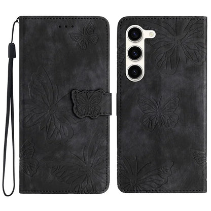 For Samsung Galaxy S24+ Case Butterfly Imprinted PU Leather Phone Stand Cover with Strap