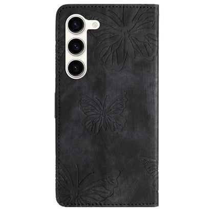 For Samsung Galaxy S24+ Case Butterfly Imprinted PU Leather Phone Stand Cover with Strap