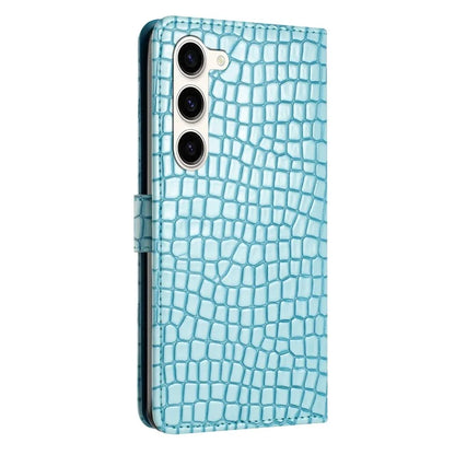 For Samsung Galaxy S24+ Case PU Leather Crocodile Texture Phone Cover with Strap