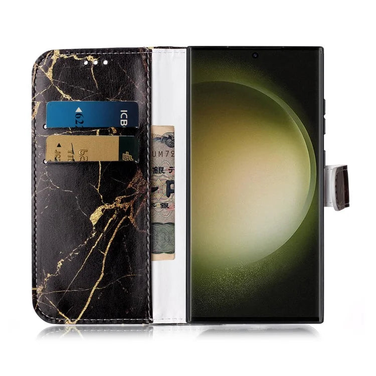 For Samsung Galaxy S24 Ultra Case Pattern Printing Leather Phone Protective Cover