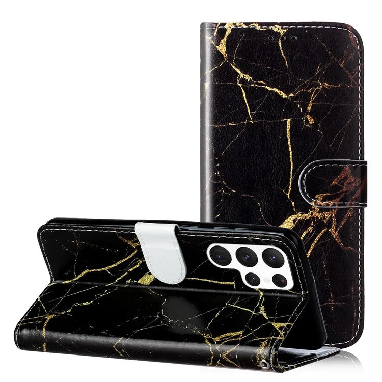 For Samsung Galaxy S24 Ultra Case Pattern Printing Leather Phone Protective Cover