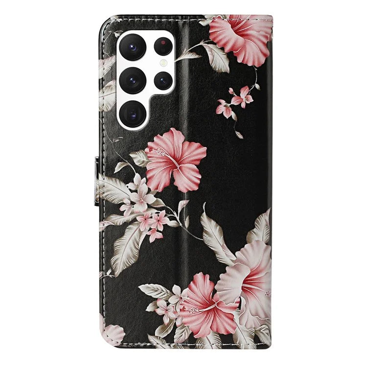 For Samsung Galaxy S24 Ultra Case Pattern Printing Leather Phone Protective Cover