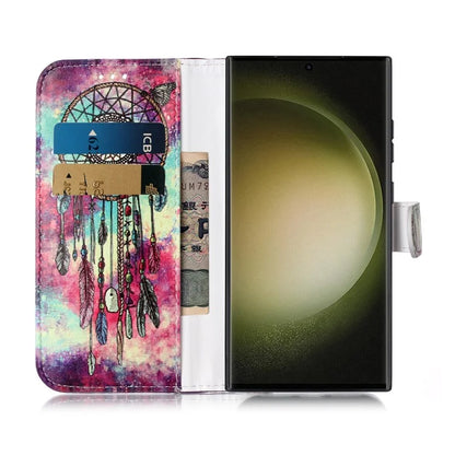 For Samsung Galaxy S24 Ultra Case Pattern Printing Leather Phone Protective Cover