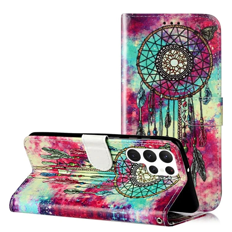 For Samsung Galaxy S24 Ultra Case Pattern Printing Leather Phone Protective Cover