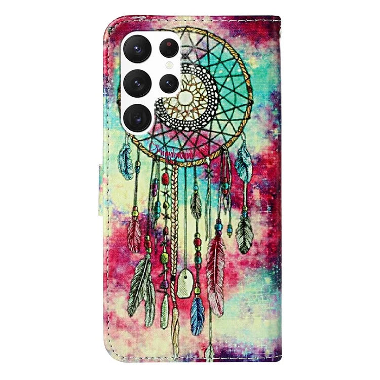 For Samsung Galaxy S24 Ultra Case Pattern Printing Leather Phone Protective Cover