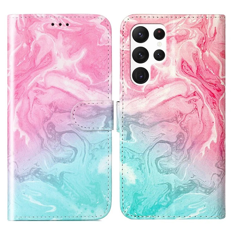 For Samsung Galaxy S24 Ultra Case Pattern Printing Leather Phone Protective Cover