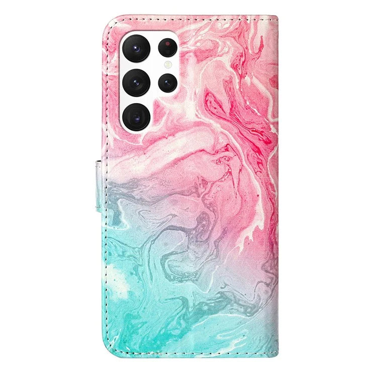 For Samsung Galaxy S24 Ultra Case Pattern Printing Leather Phone Protective Cover