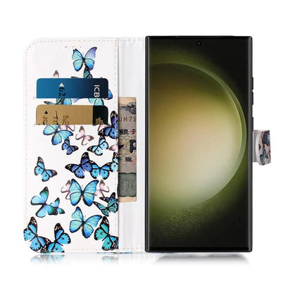 For Samsung Galaxy S24 Ultra Case Pattern Printing Leather Phone Protective Cover