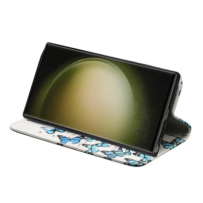 For Samsung Galaxy S24 Ultra Case Pattern Printing Leather Phone Protective Cover