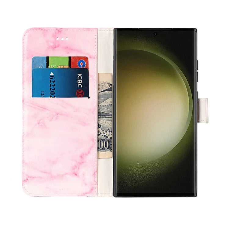 For Samsung Galaxy S24 Ultra Case Pattern Printing Leather Phone Protective Cover