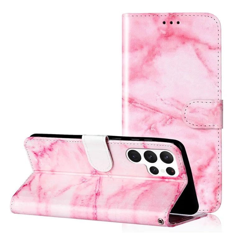 For Samsung Galaxy S24 Ultra Case Pattern Printing Leather Phone Protective Cover