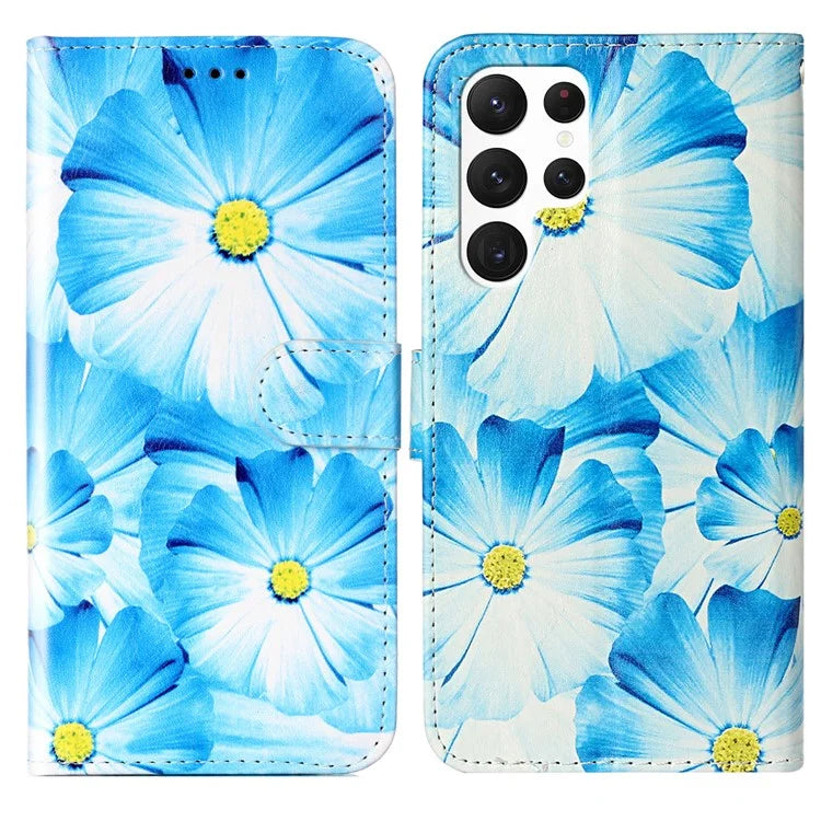 For Samsung Galaxy S24 Ultra Case Pattern Printing Leather Phone Protective Cover