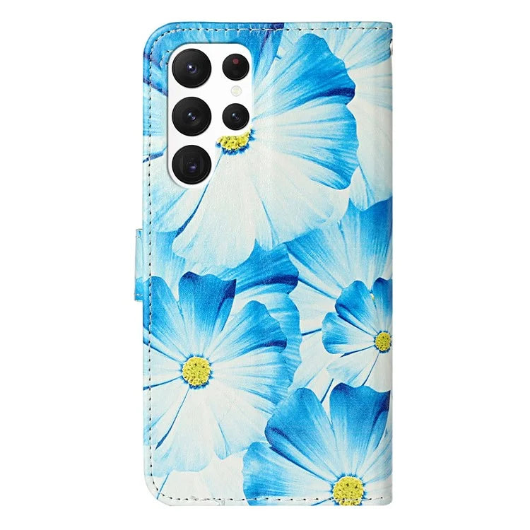 For Samsung Galaxy S24 Ultra Case Pattern Printing Leather Phone Protective Cover