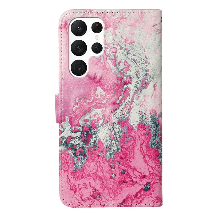 For Samsung Galaxy S24 Ultra Case Pattern Printing Leather Phone Protective Cover