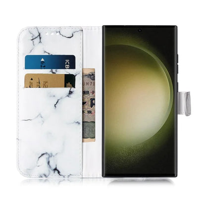 For Samsung Galaxy S24 Ultra Case Pattern Printing Leather Phone Protective Cover