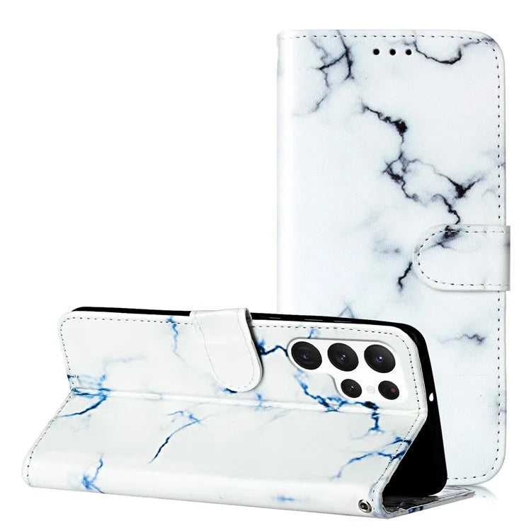 For Samsung Galaxy S24 Ultra Case Pattern Printing Leather Phone Protective Cover