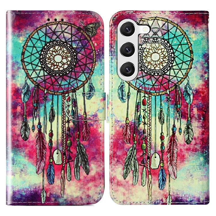 For Samsung Galaxy S24+ Case Pattern Printing Leather Wallet Flip Phone Cover