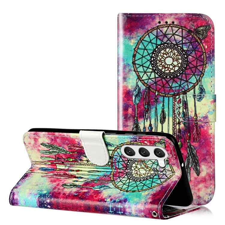 For Samsung Galaxy S24+ Case Pattern Printing Leather Wallet Flip Phone Cover