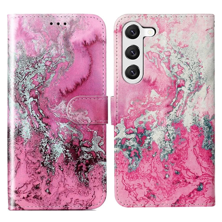 For Samsung Galaxy S24+ Case Pattern Printing Leather Wallet Flip Phone Cover