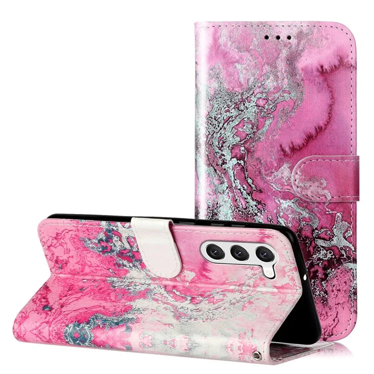 For Samsung Galaxy S24+ Case Pattern Printing Leather Wallet Flip Phone Cover