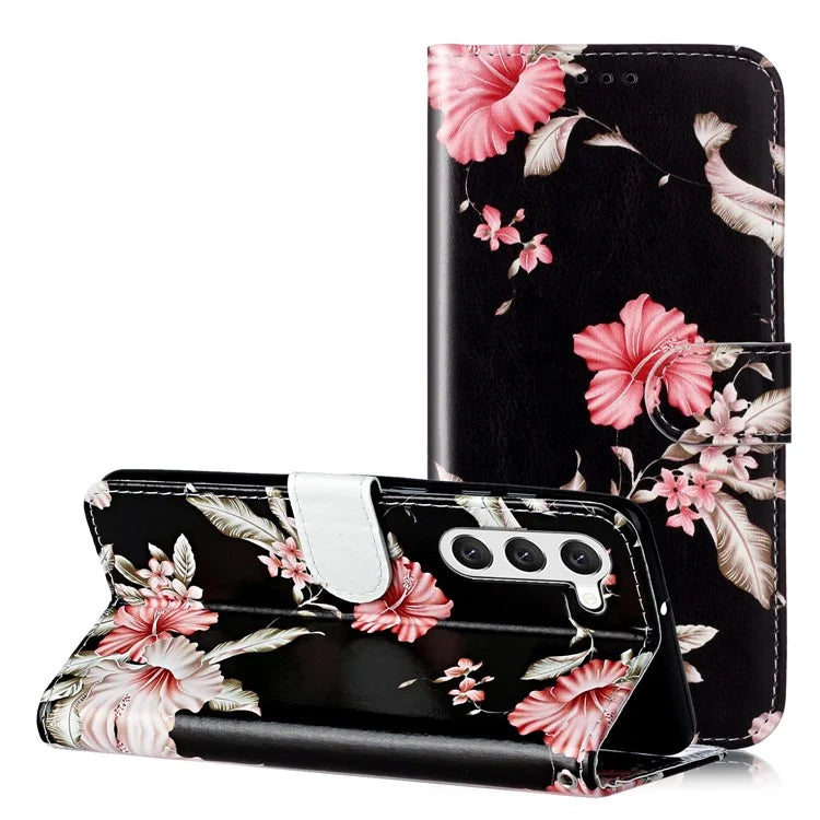 For Samsung Galaxy S24+ Case Pattern Printing Leather Wallet Flip Phone Cover