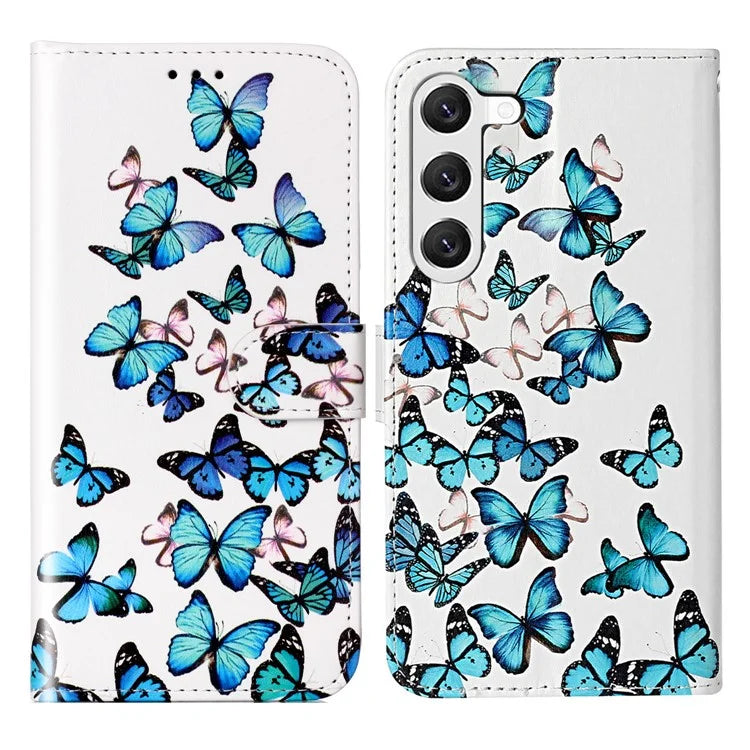 For Samsung Galaxy S24+ Case Pattern Printing Leather Wallet Flip Phone Cover