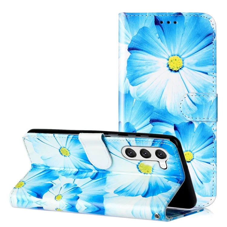 For Samsung Galaxy S24+ Case Pattern Printing Leather Wallet Flip Phone Cover