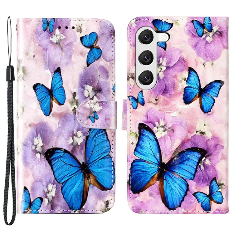 For Samsung Galaxy S24 Cover Pattern Printing Leather Wallet Flip Stand Phone Case