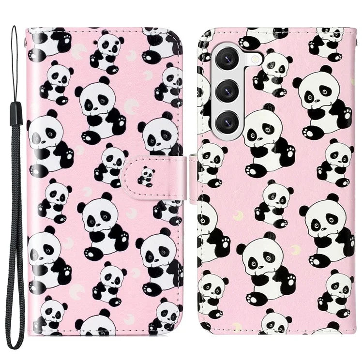 For Samsung Galaxy S24 Cover Pattern Printing Leather Wallet Flip Stand Phone Case