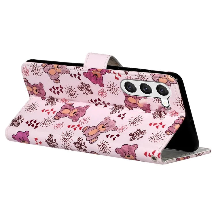 For Samsung Galaxy S24 Cover Pattern Printing Leather Wallet Flip Stand Phone Case