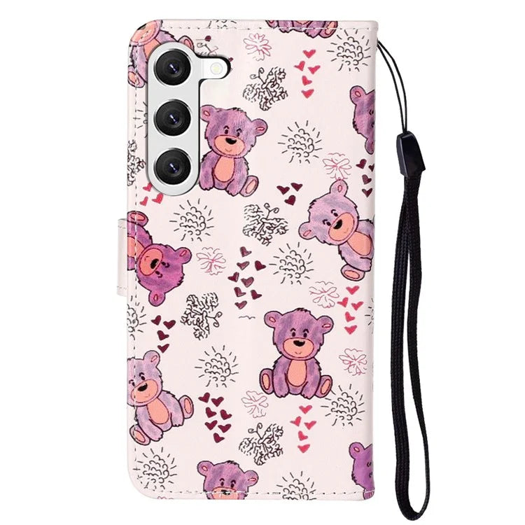 For Samsung Galaxy S24 Cover Pattern Printing Leather Wallet Flip Stand Phone Case