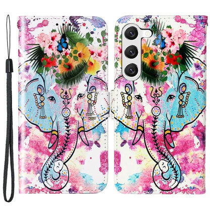 For Samsung Galaxy S24+ Case Pattern Printing Folding Stand PU Leather Phone Cover