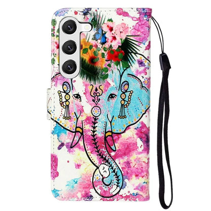 For Samsung Galaxy S24+ Case Pattern Printing Folding Stand PU Leather Phone Cover