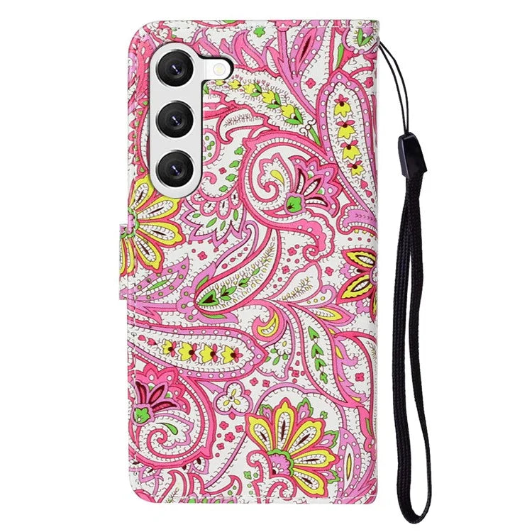 For Samsung Galaxy S24+ Case Pattern Printing Folding Stand PU Leather Phone Cover