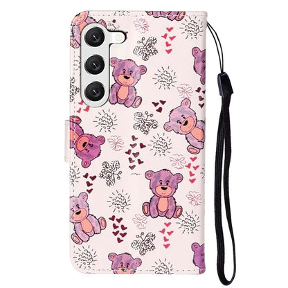 For Samsung Galaxy S24+ Case Pattern Printing Folding Stand PU Leather Phone Cover
