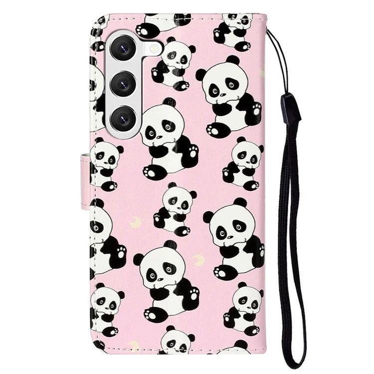For Samsung Galaxy S24+ Case Pattern Printing Folding Stand PU Leather Phone Cover
