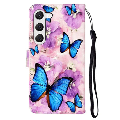 For Samsung Galaxy S24+ Case Pattern Printing Folding Stand PU Leather Phone Cover