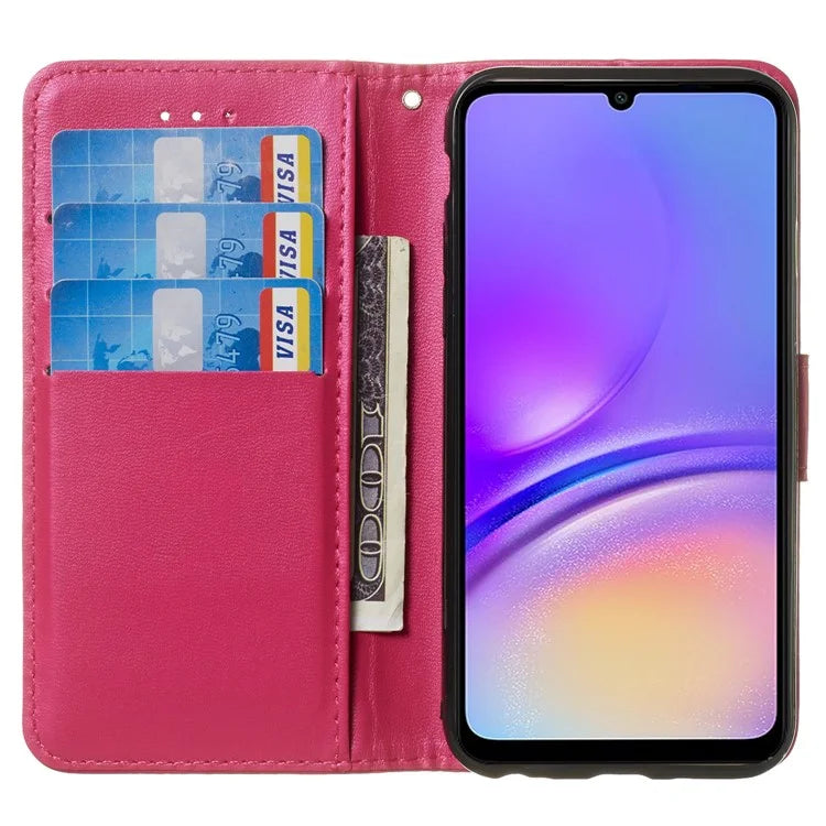 B40 For Samsung Galaxy A05 4G Cover Solid Color PU Leather Wallet Stand Phone Case