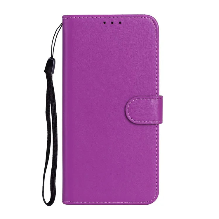 B40 For Samsung Galaxy A05 4G Cover Solid Color PU Leather Wallet Stand Phone Case