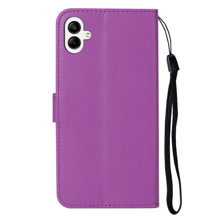 B40 For Samsung Galaxy A05 4G Cover Solid Color PU Leather Wallet Stand Phone Case