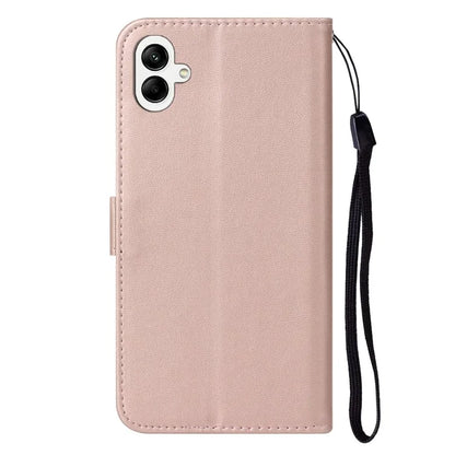 B40 For Samsung Galaxy A05 4G Cover Solid Color PU Leather Wallet Stand Phone Case Gold