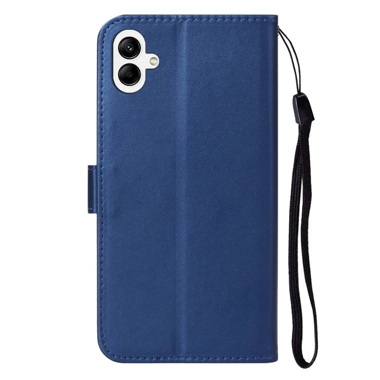 B40 For Samsung Galaxy A05 4G Cover Solid Color PU Leather Wallet Stand Phone Case
